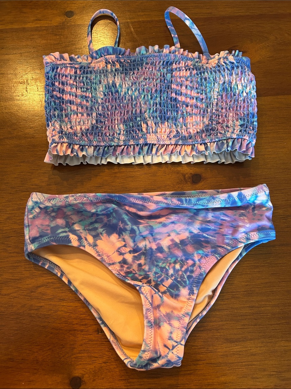 Jcrew crewcutes Girls' Tie-Dye Pink & Blue Two-Piece Swimsuit